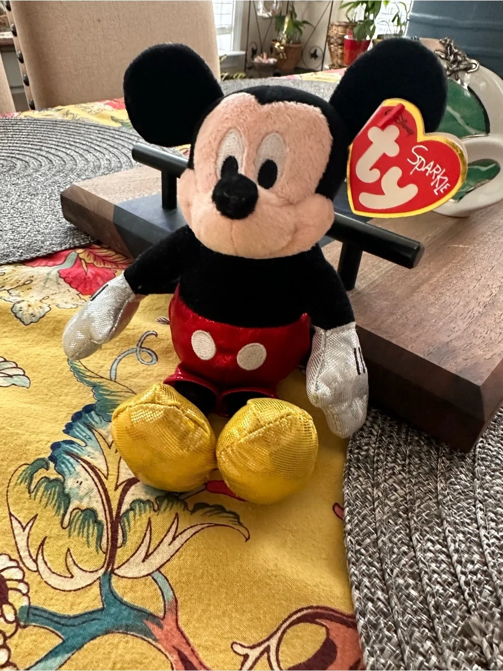 Mickey Mouse TY sparkle Plush - Black, Red, Yellow, Silver - Picture 3 of 7
